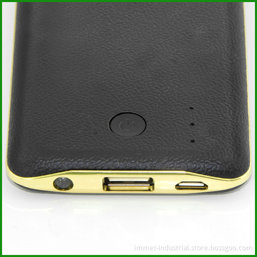 6500mAh OEM Factory Leather Portable Mobile External Battery
